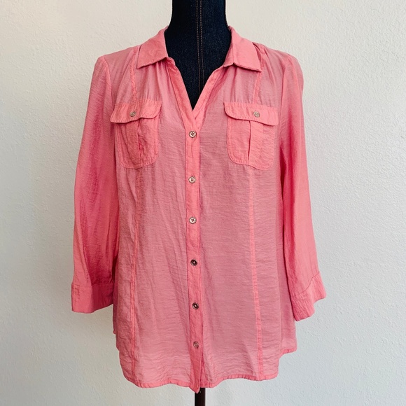 ROSE  & ALI - Rose Button Down Top Blouse - Picture 1 of 7